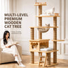 Solid Wood Cat Tree with Cat House