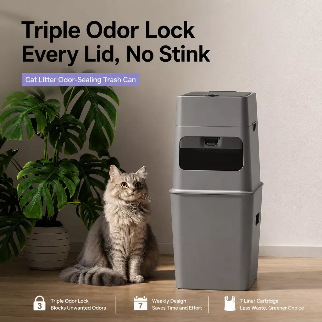 Covered Cat Litter Waste Bin