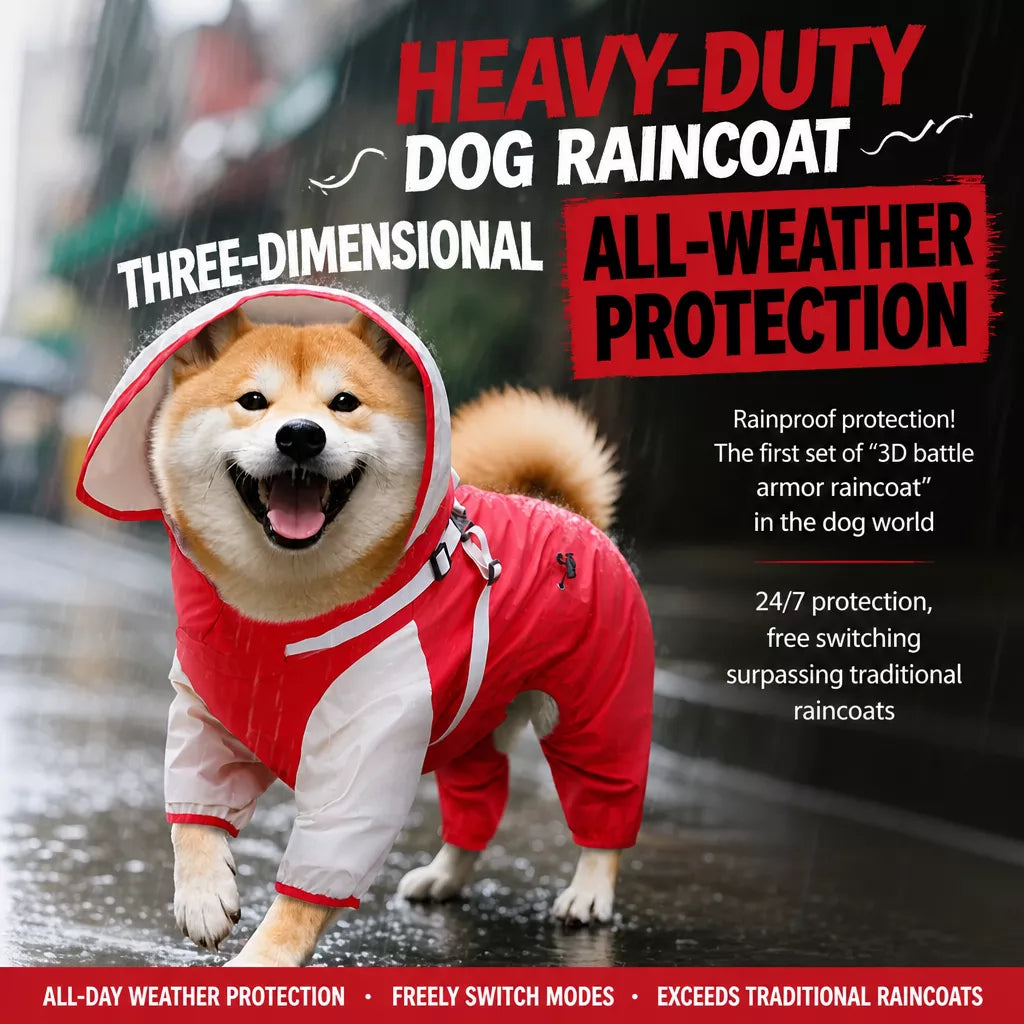 Hooded Four-Leg Dog Raincoat for Small to Medium Dogs