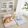 Cotton-Linen Pet Bed Mat with Bunny-Ear Pillow for Cats & Dogs