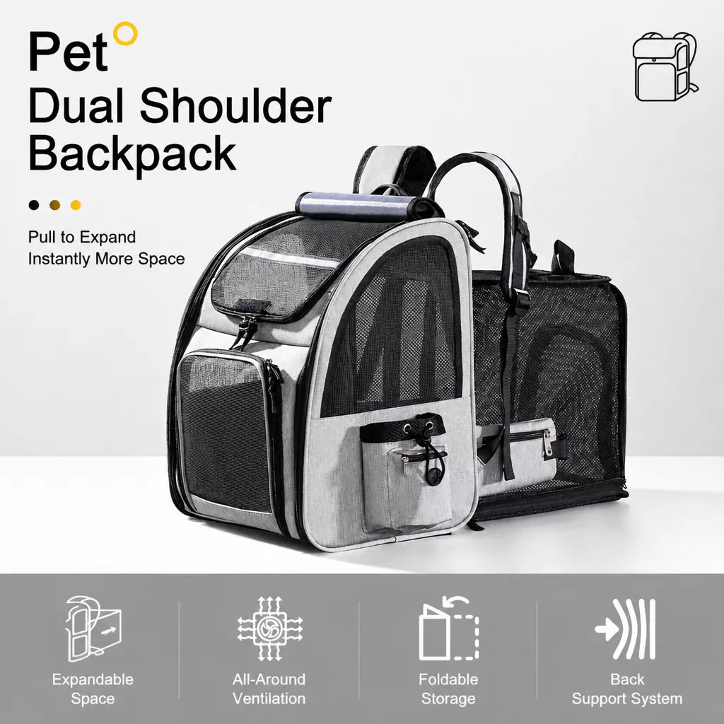 Large Breathable Pet Carrier Backpack for Dogs and Cats