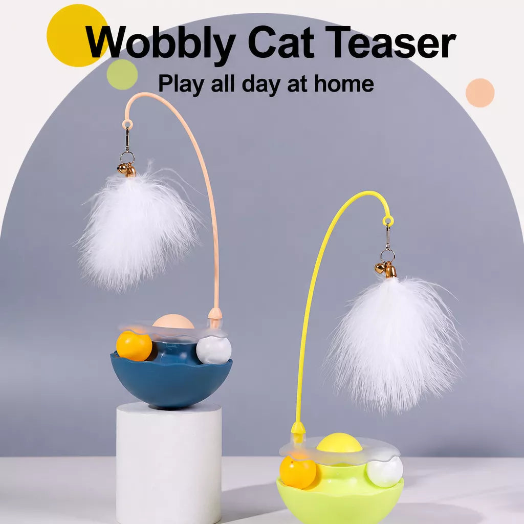 Wobble Cat Toy with Feather Accessory