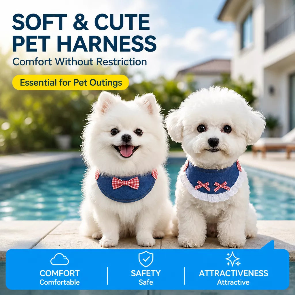 Dog Harness and Leash Set for Small to Medium Dogs