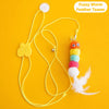 Hanging Feather Cat Teaser Toy with Elastic Wand