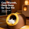 Enclosed Plush Pet Bed for Cats and Small Dogs