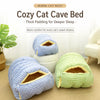 Enclosed Plush Pet Bed for Cats and Small Dogs