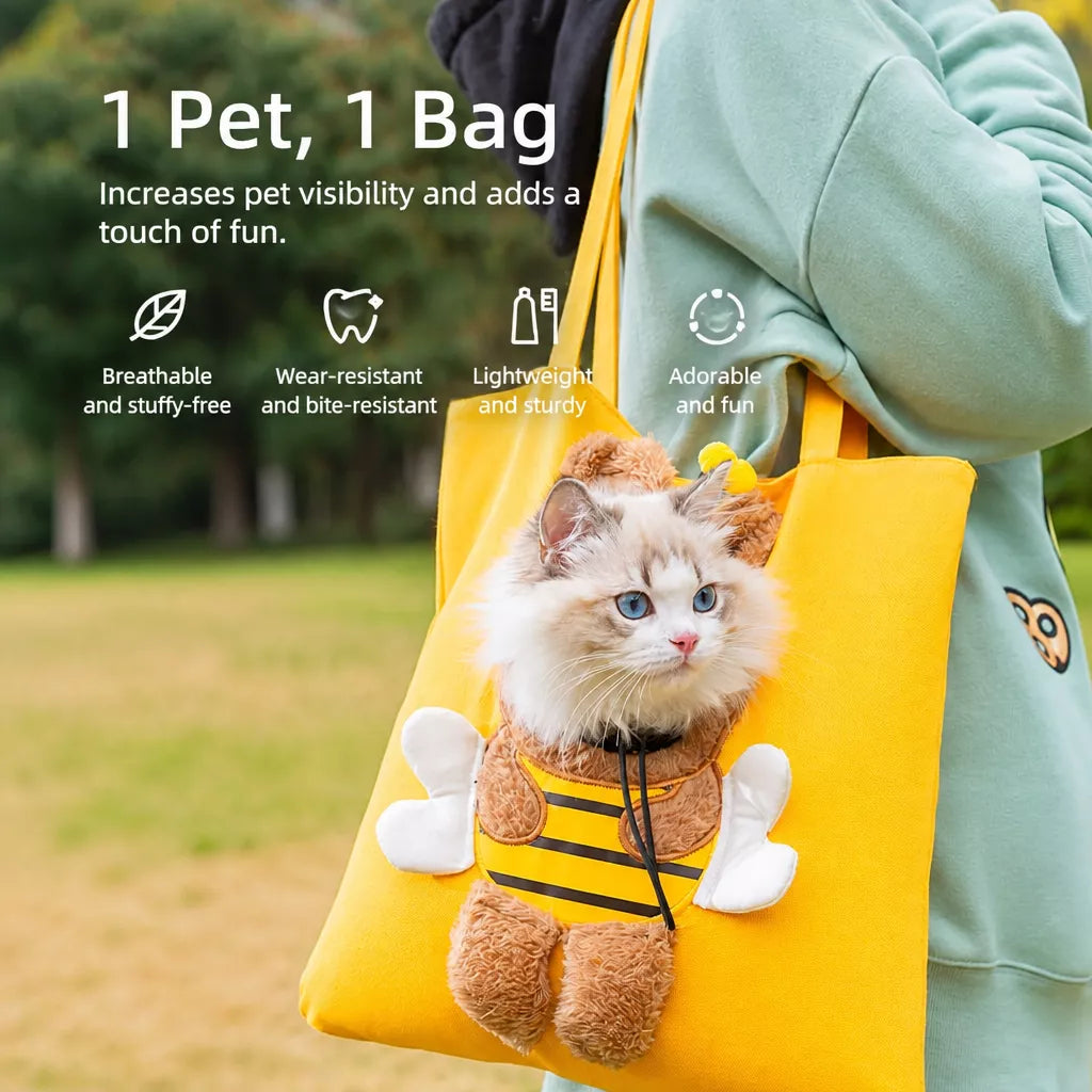 Canvas Pet Carrier Backpack for Cats and Small Dogs