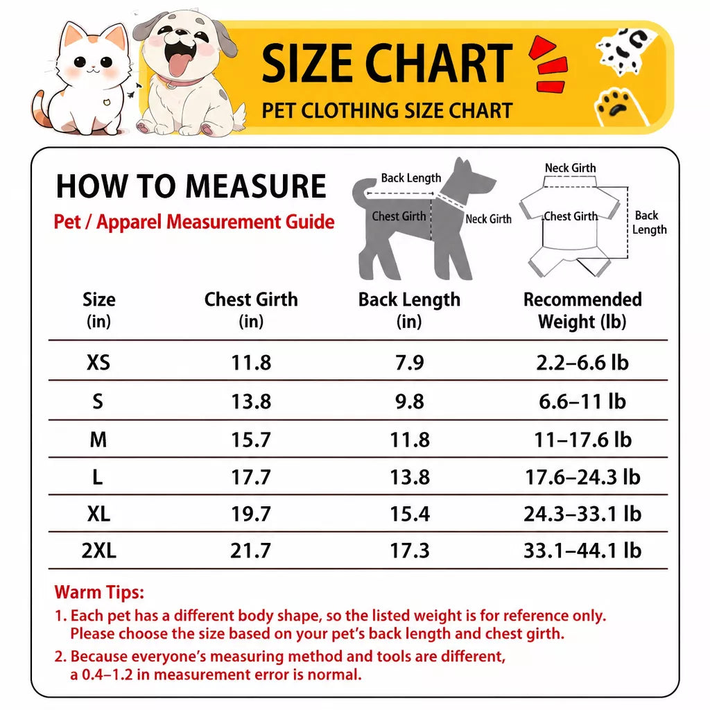 Four-Leg Pet Pajamas for Dogs and Cats
