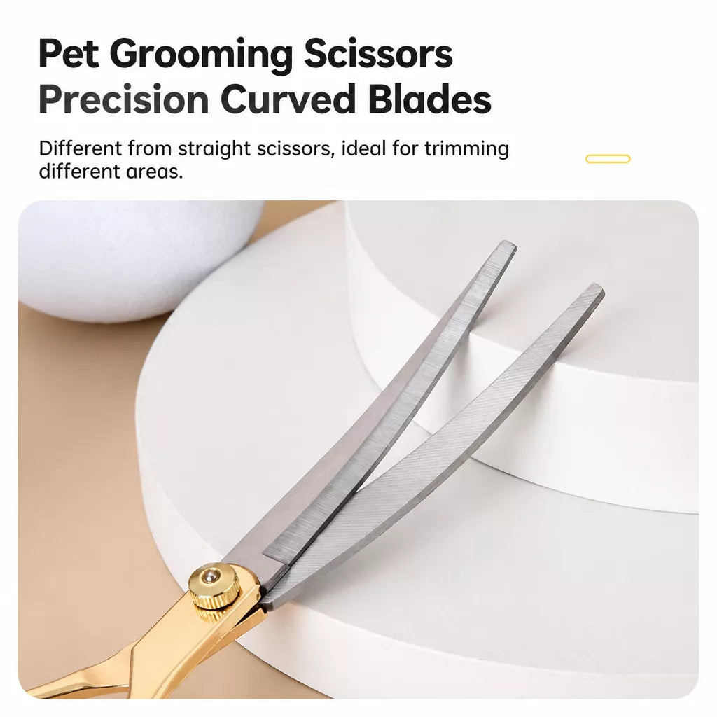 Dog Grooming Shears Set with Thinning, Curved & Straight Shears