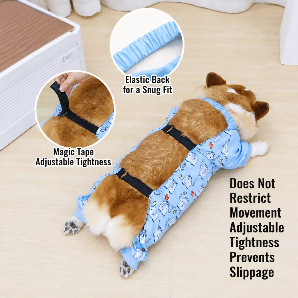 Waterproof Four-Leg Dog Raincoat with Belly Coverage