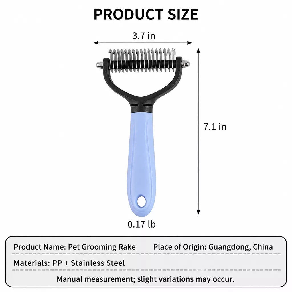 Dog & Cat Grooming Comb for Loose Fur and Tangles