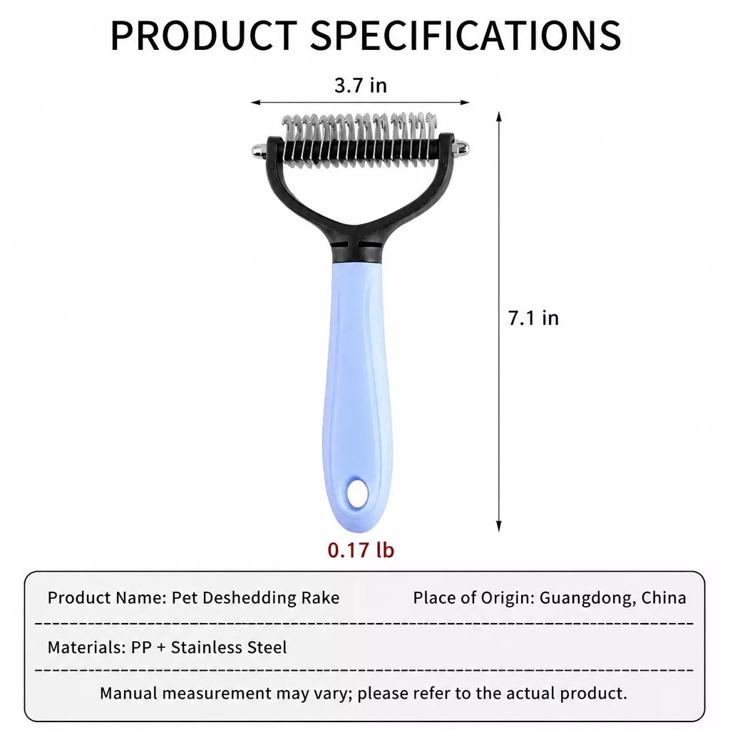 Dog & Cat Grooming Comb for Loose Hair and Tangles