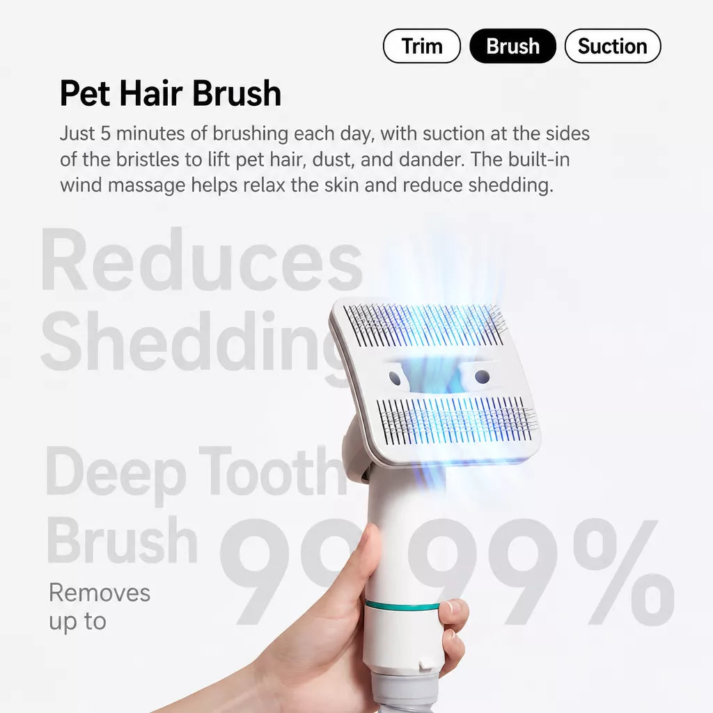 7-in-1 Pet Grooming Vacuum Clipper