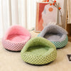 Cozy Semi-Enclosed Round Pet Bed for Cats and Small Dogs