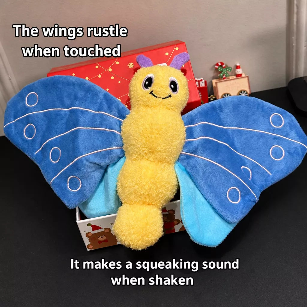 Corduroy Butterfly Squeaky Dog Toy