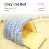 Enclosed Plush Pet Bed for Cats and Small Dogs