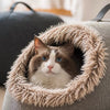Enclosed Plush Pet Bed for Cats and Small Dogs