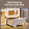 Multi-Tier Enclosed Cat Condo with Litter Area