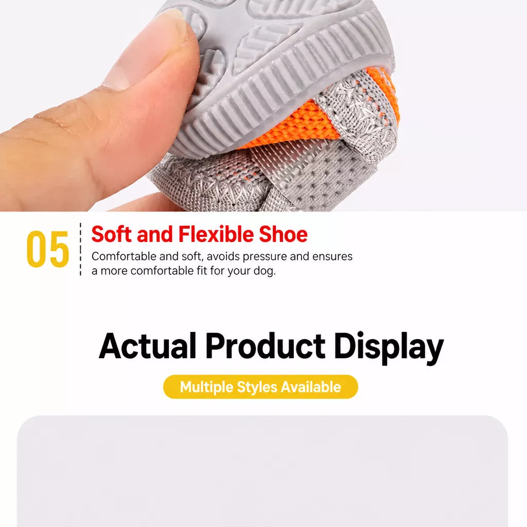 Nylon Knit Dog Shoes with Hook-and-Loop Closures