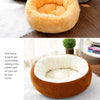 Round Faux Plush Pet Bed for Cats and Dogs Up to 38 lb