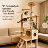 Multi-Level Solid Wood Cat Tree with Scratching Post