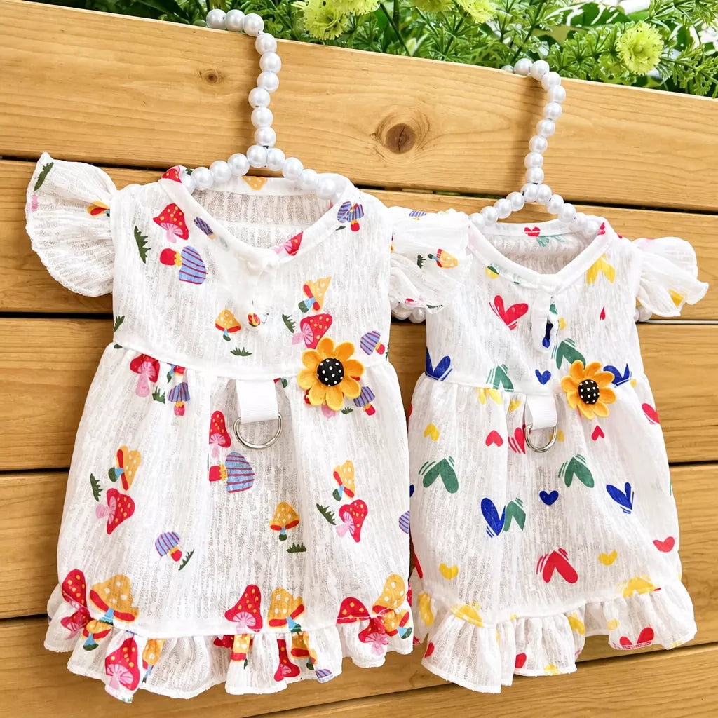 Lightweight Polyester Pet Dress for Cats and Small Dogs