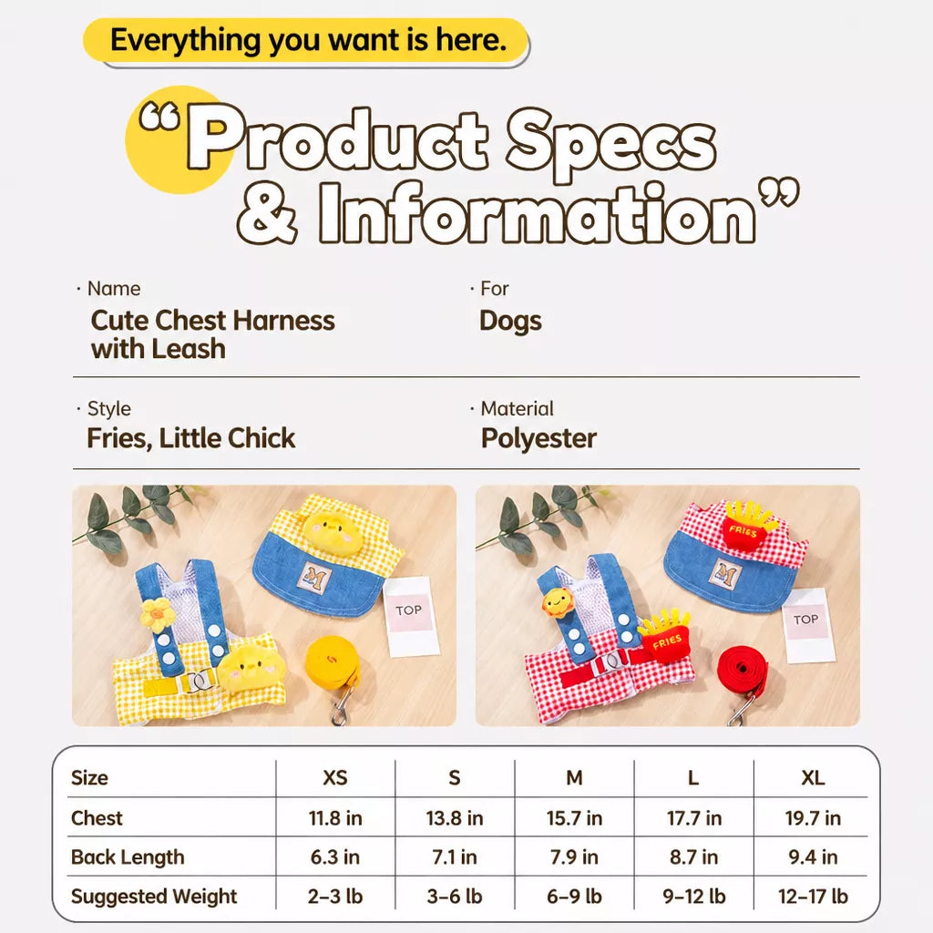 Pet Harness Vest, Leash & Hat Sets for Cats and Dogs