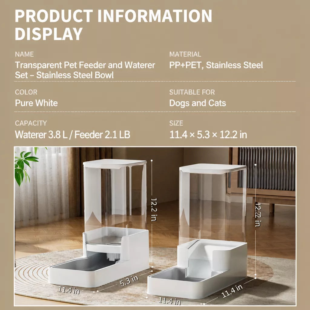 Elevated Dog & Cat Feeding Station with Water Dispenser
