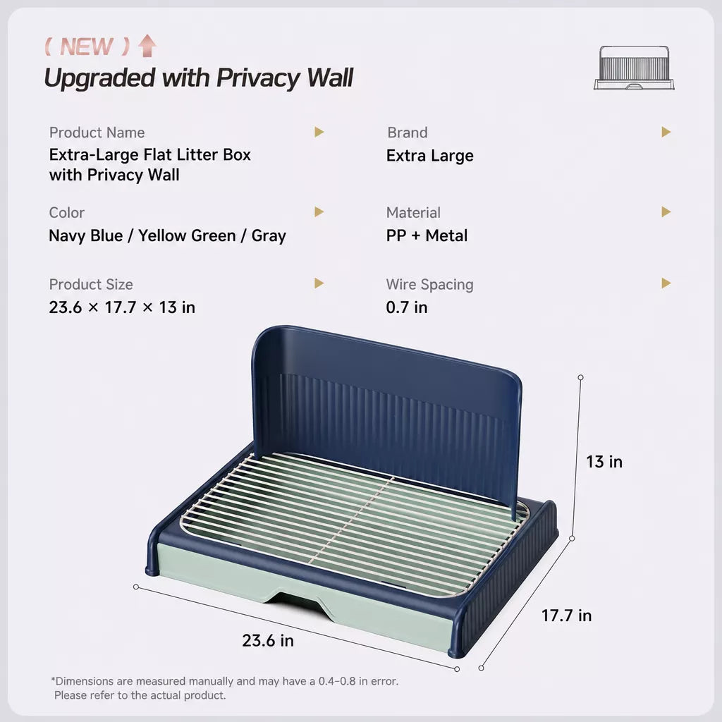 Plastic Dog Potty Tray with Wall Options and Pull-Out Drawer