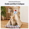 Semi-Enclosed All-Season Cotton-Linen Pet Bed for Cats and Small Dogs