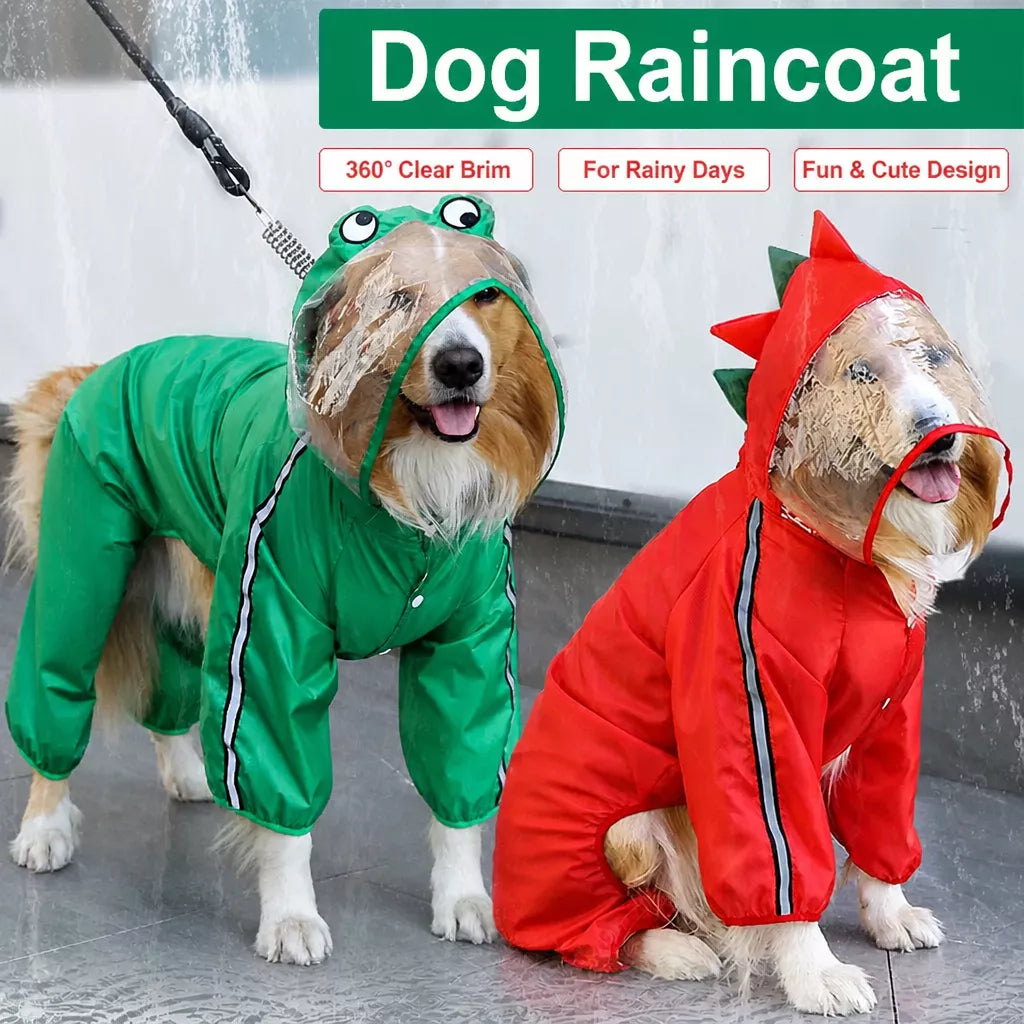Full-Coverage Four-Leg Waterproof Raincoat for Dogs