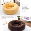 Round Faux Plush Pet Bed for Cats and Dogs Up to 38 lb