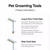 Long- and Short-Tooth Pet Rake Comb for Dogs and Cats