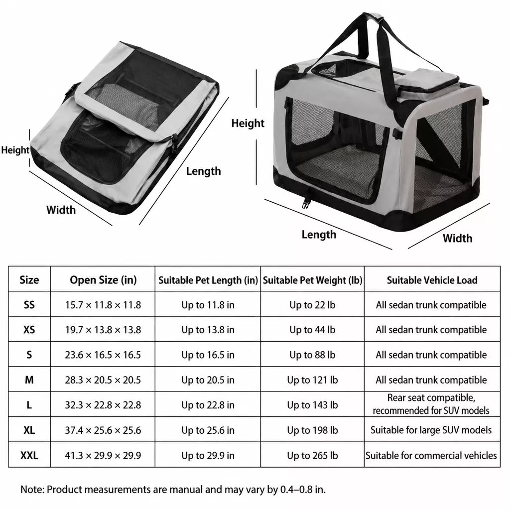 Portable Folding Pet Carrier for Car Travel