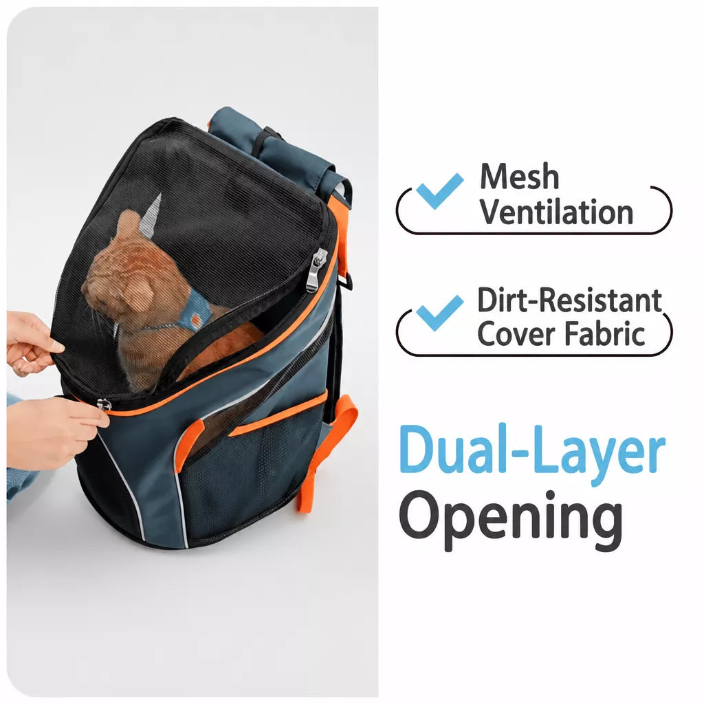 Portable Pet Backpack Carrier for Cats and Dogs