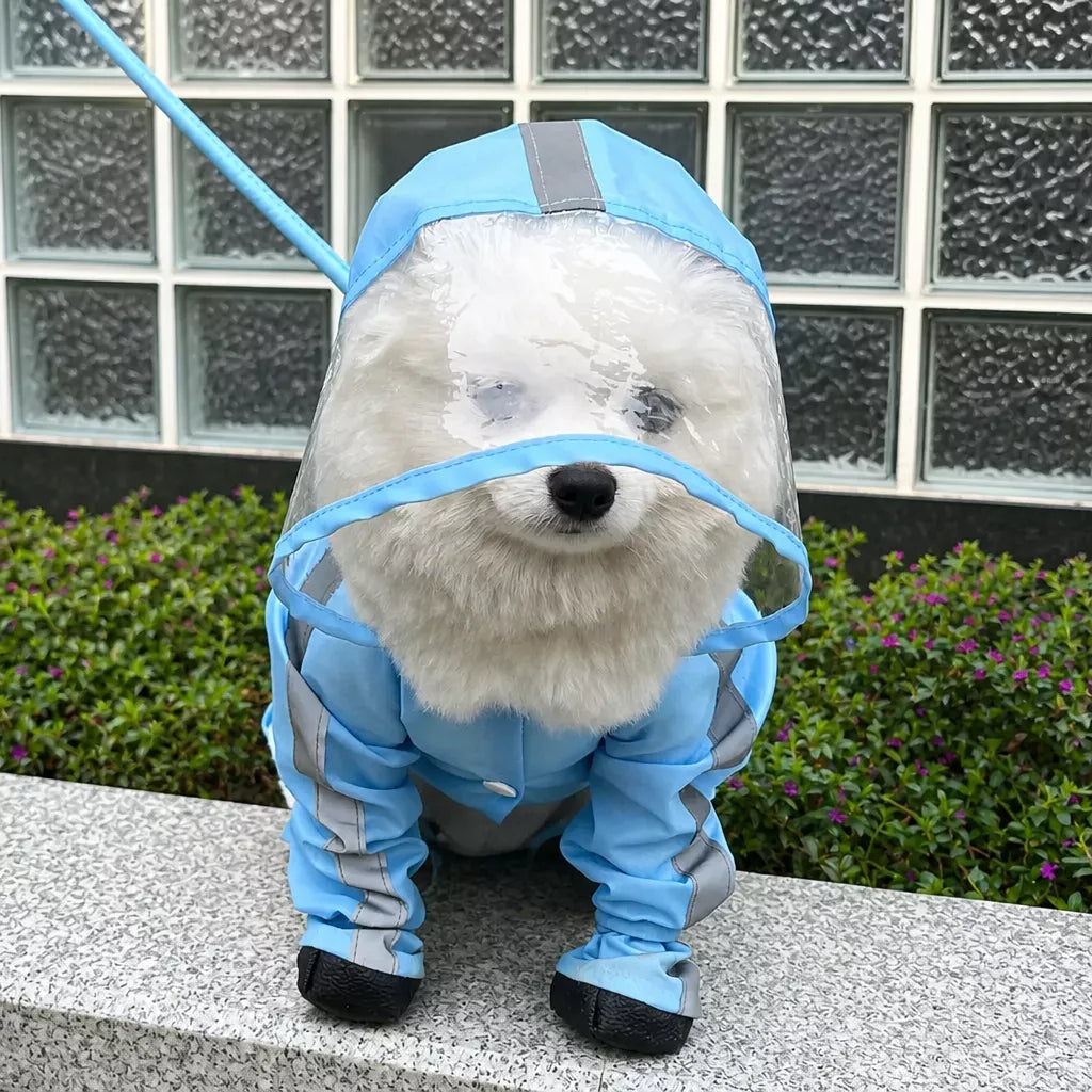 Waterproof Full-Coverage Raincoat with Leg Coverage for Small Dogs