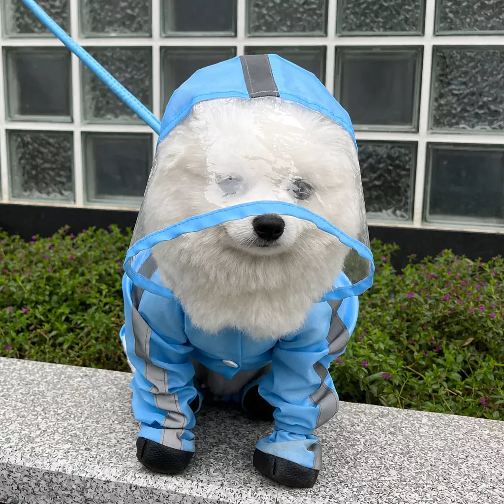Four-Leg Waterproof Raincoat for Small Dogs