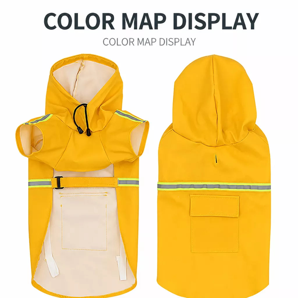 Hooded Reflective Dog Rain Cape