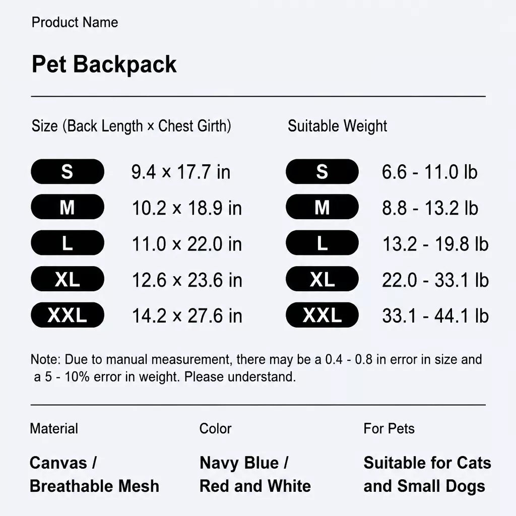 Breathable Pet Backpack Carrier for Cats and Small Dogs