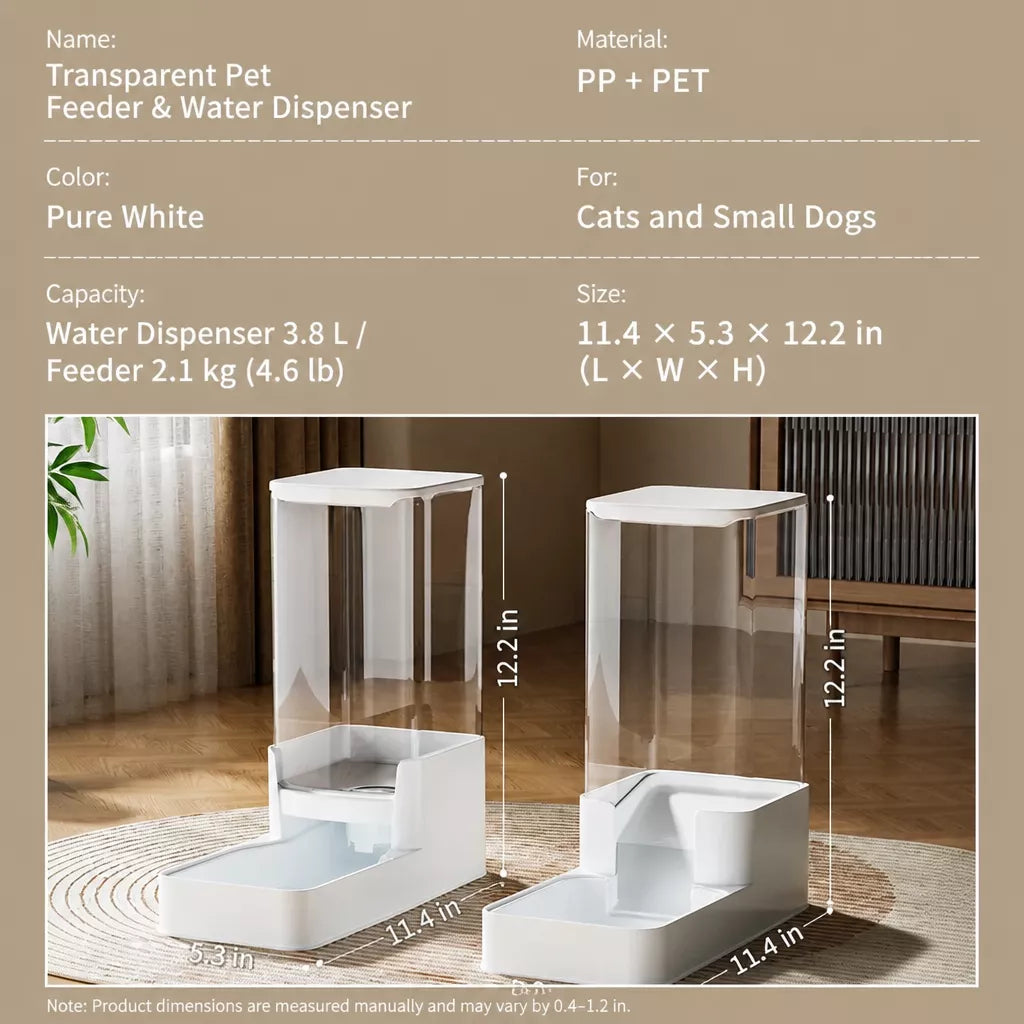 Elevated Dog & Cat Feeding Station with Water Dispenser