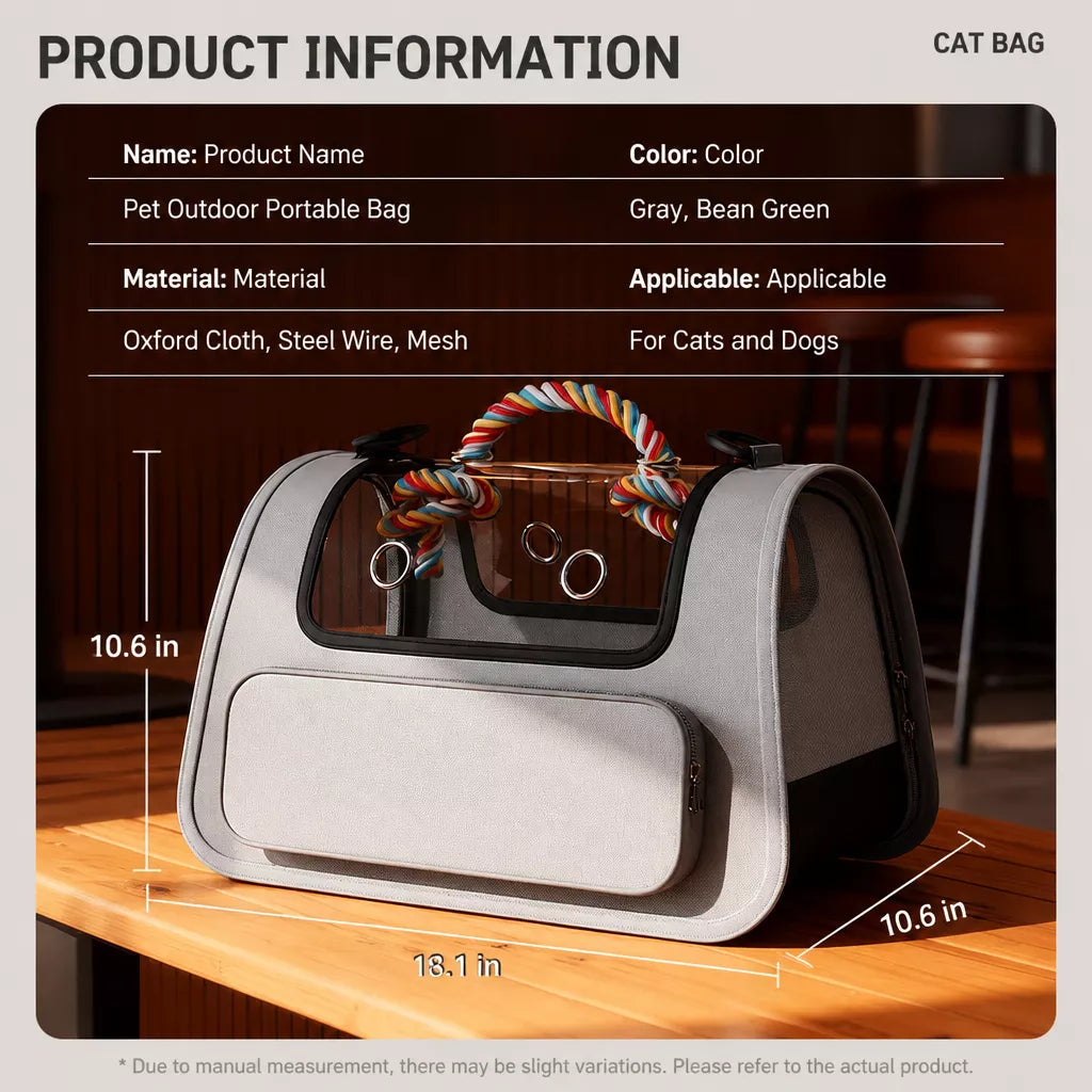 Breathable Pet Carrier Backpack with Handheld Carry Option