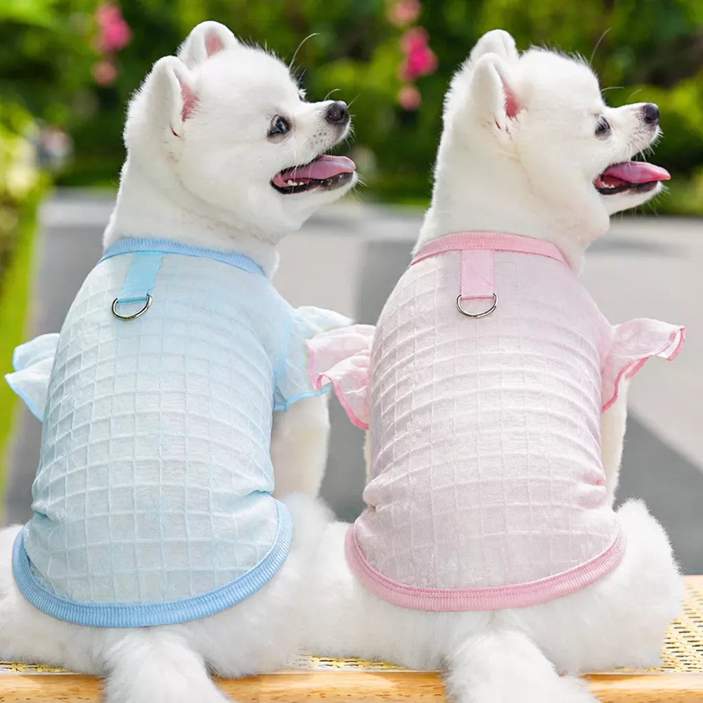Lightweight Silk Pet Shirt with Lace Sleeves