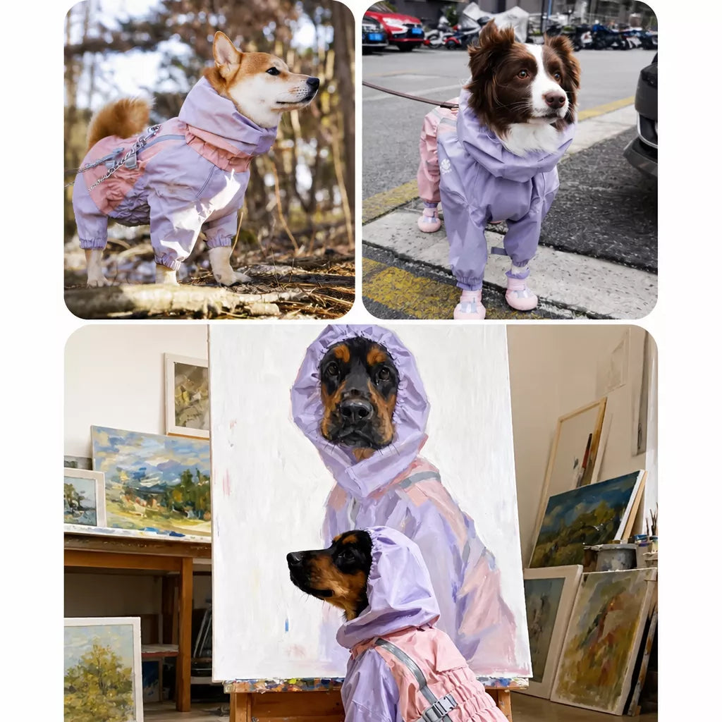 Four-Leg Dog Raincoat for Medium to Large Dogs