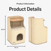 Two-Level Square Sisal Cat Scratcher Barrel with Resting Space
