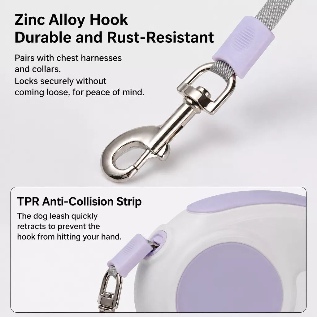 Retractable Dog Leash with Waste Bag Dispenser