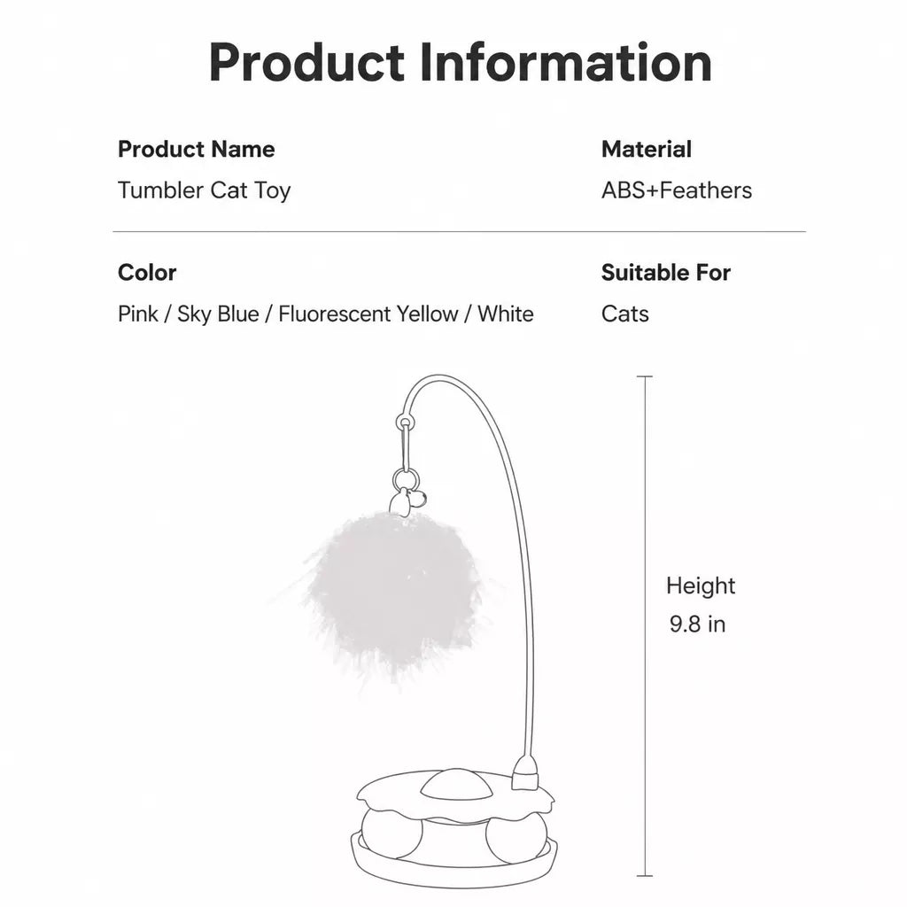Wobble Cat Toy with Feather Accessory