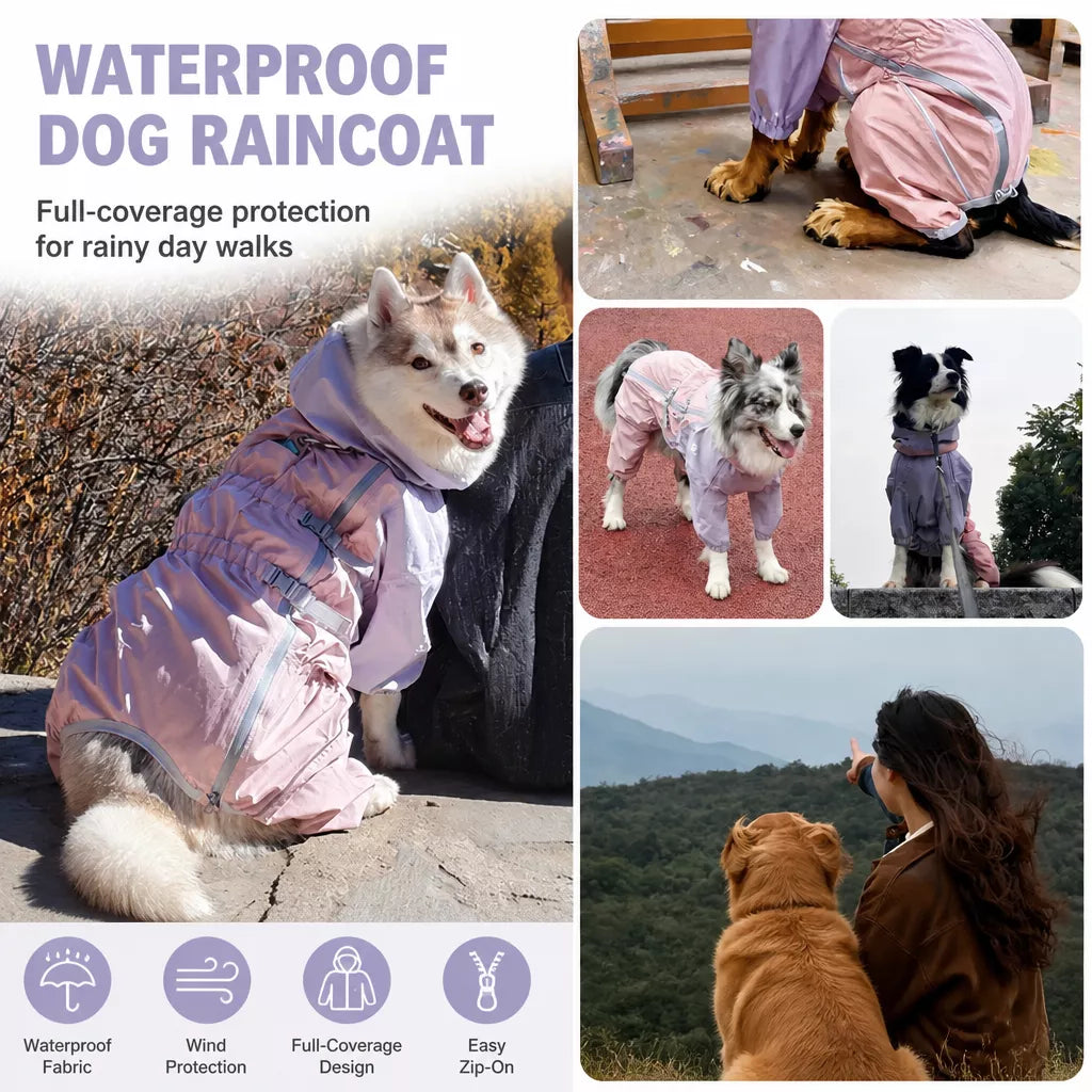 Four-Leg Dog Raincoat for Medium to Large Dogs