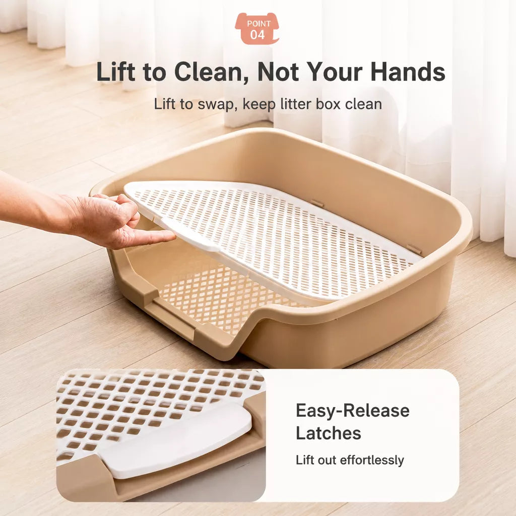 Flat Plastic Dog Potty Tray with Mesh Grate