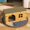 Corrugated Cardboard Cat Scratcher House with Hideaway