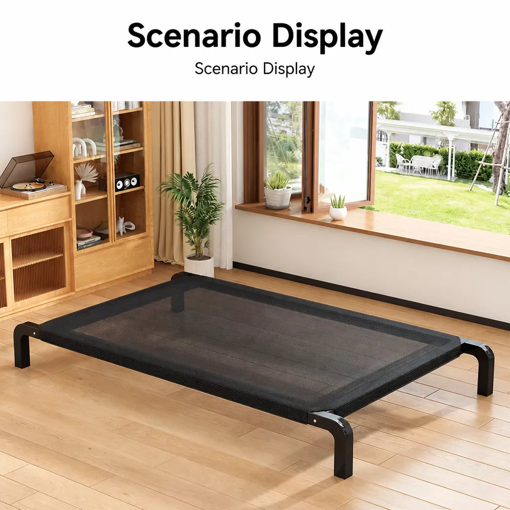 Raised Mesh Dog Cot with Iron Frame for Small to Large Dogs